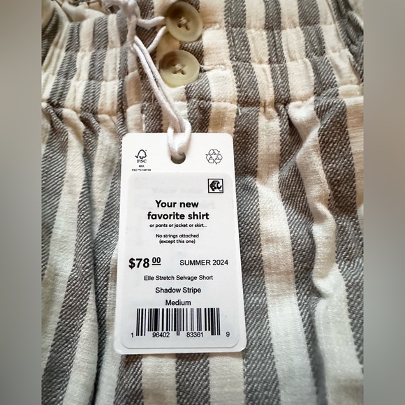 Marine Layer Elle Stretch Selvage Short in Shadow Stripe - Picture 3 of 5